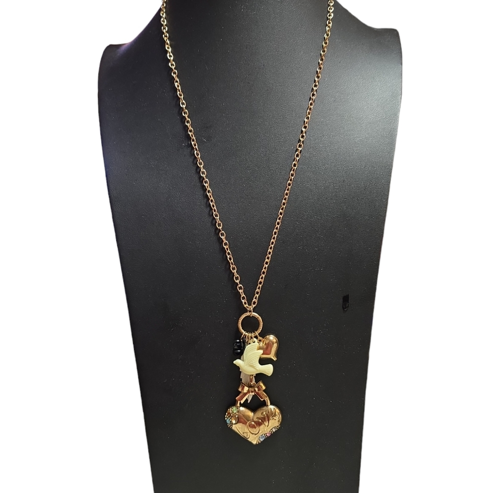 Love Charmed Statement Necklace Basemetal Chain 24in
